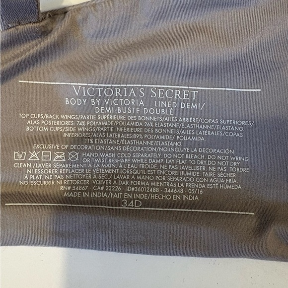 Victoria’s Secret Body by Victoria lined demi lace bra size 34D - Picture 7 of 8